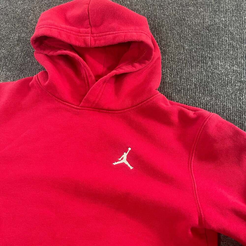 Jordan Brooklyn Fleece Pullover Hoodie Size 12-13Y Red